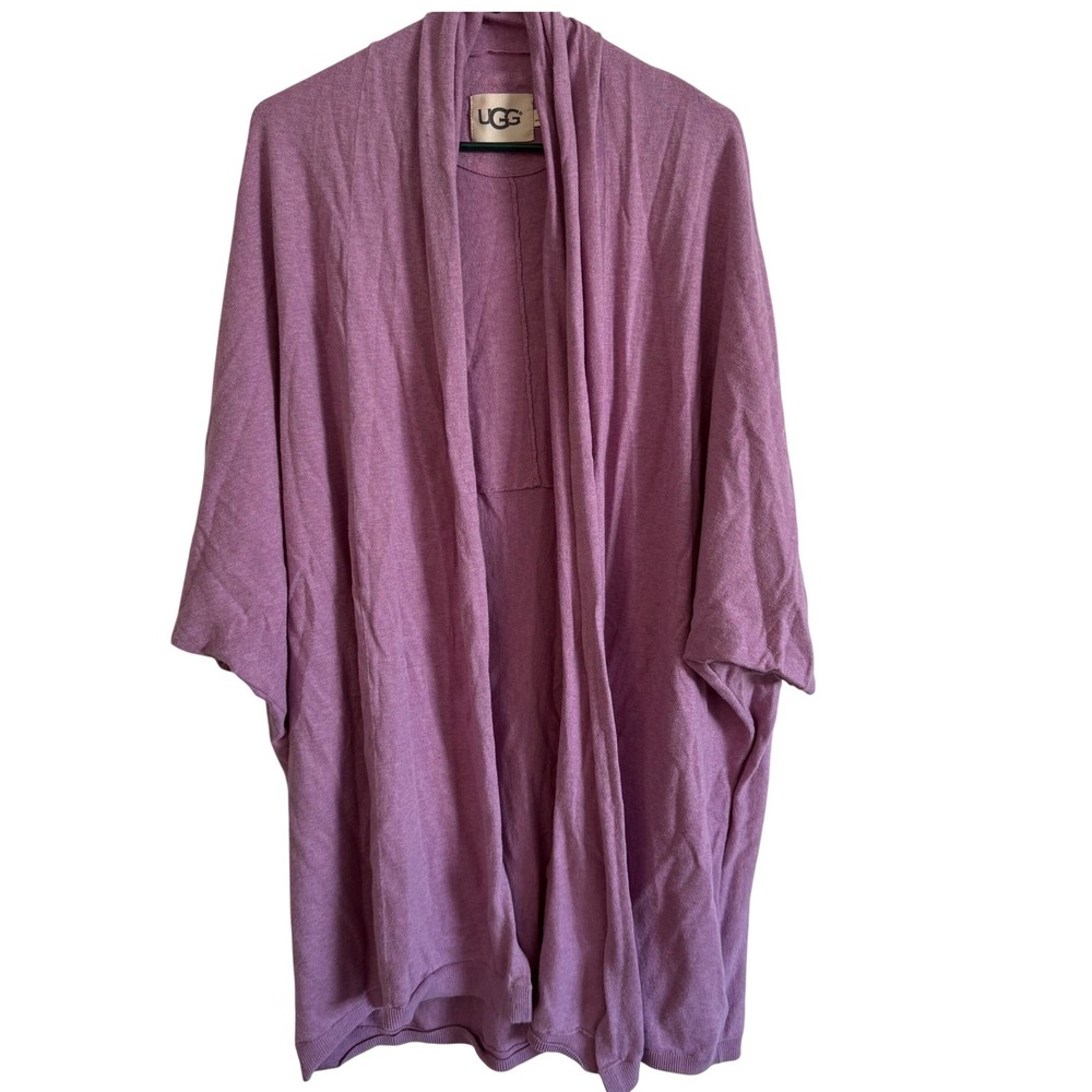 Ugg Lilac Purple Long Opened Layering Cardigan Sweater Cotton Medium Large Warm